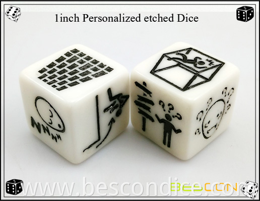 1inch Personalized etched Dice